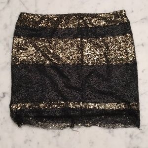 Black & Gold Sequin Skirt